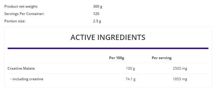 Tri Creatine Malalate Powder - 500 grammi
