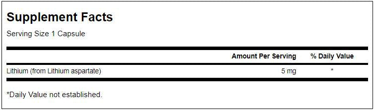 Aspartato di litio 5 mg 100 capsule
