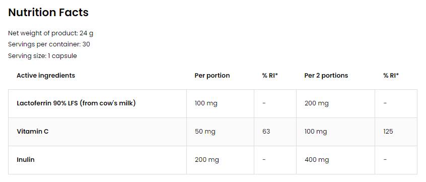 LACTOFERRIN LFS 90% 60 Capsule