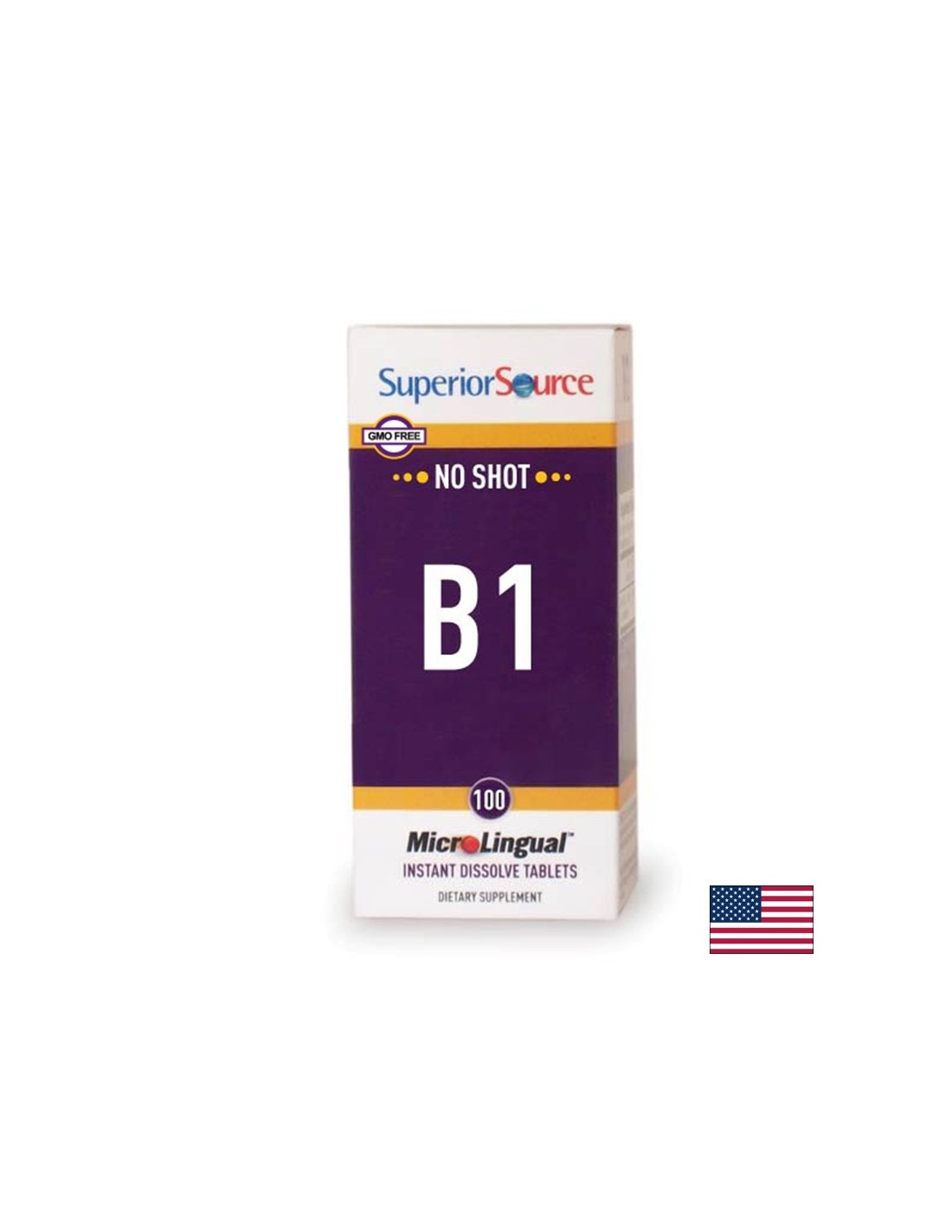 Vitamina B1 (monitrato di tiamina) - Sistema nervoso & Salute cardiovascolare, 100 mg x 100 compresse sublinguali <tc>Superior Source</tc>