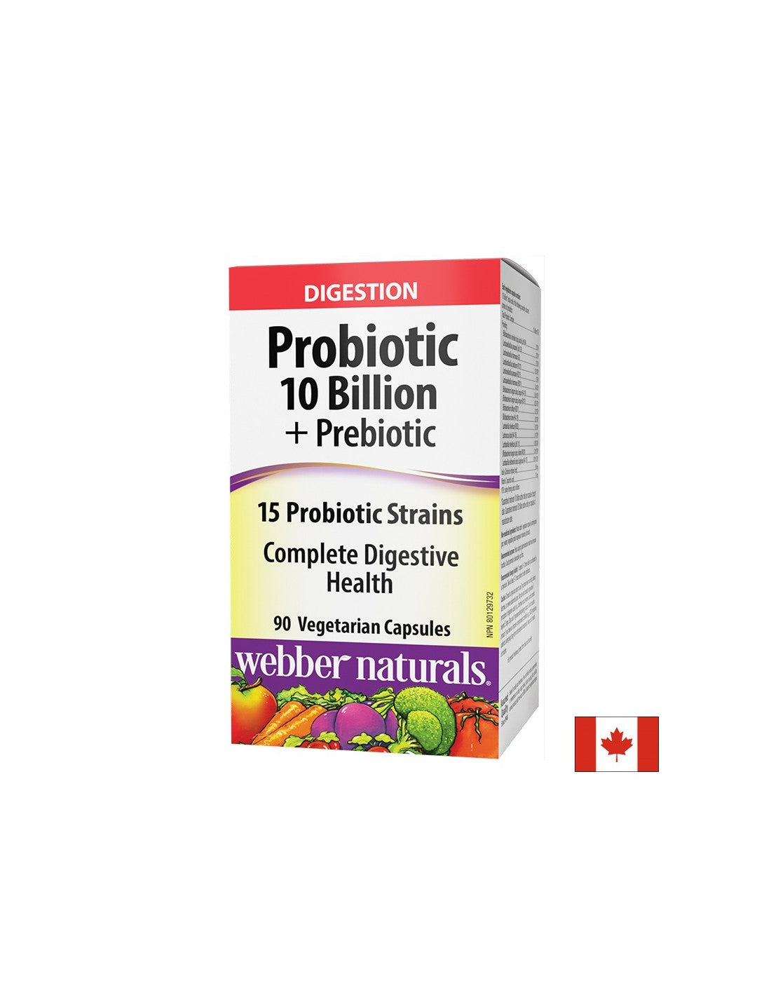 Probiotic 10 miliardi di probiotici attivi, formula 15 ceppi + Prebiotici, 90 capsule