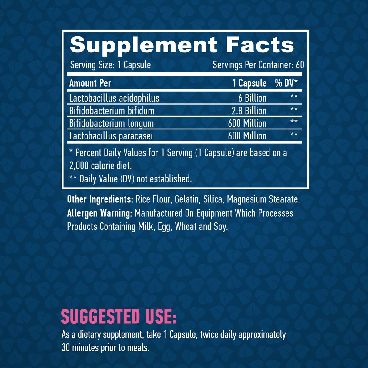 10 miliardi di Acidophilus & Complesso probiotico Bifidus/60 capsule.