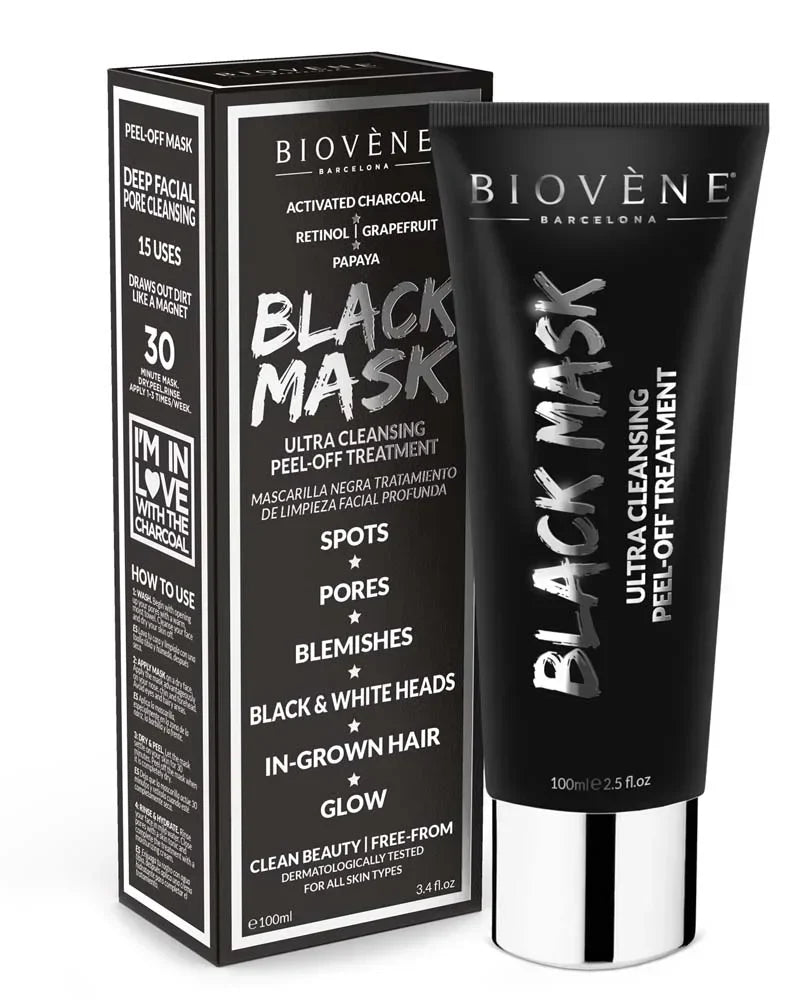 Maschera nera pulizia profonda con carbone attivo - 100 ml