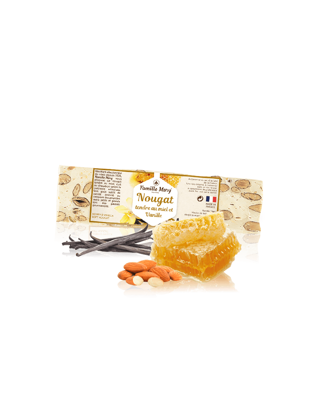 Torrone tenero al miele, mandorle e vaniglia, 100 g