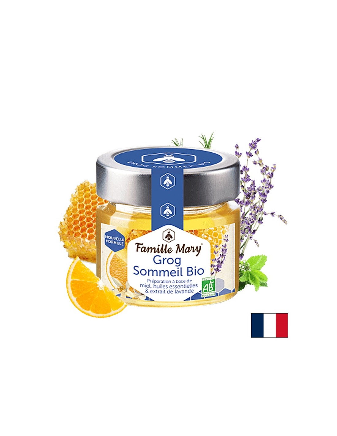 Grog al miele con oli essenziali ed estratto di lavanda biologica, 100 g