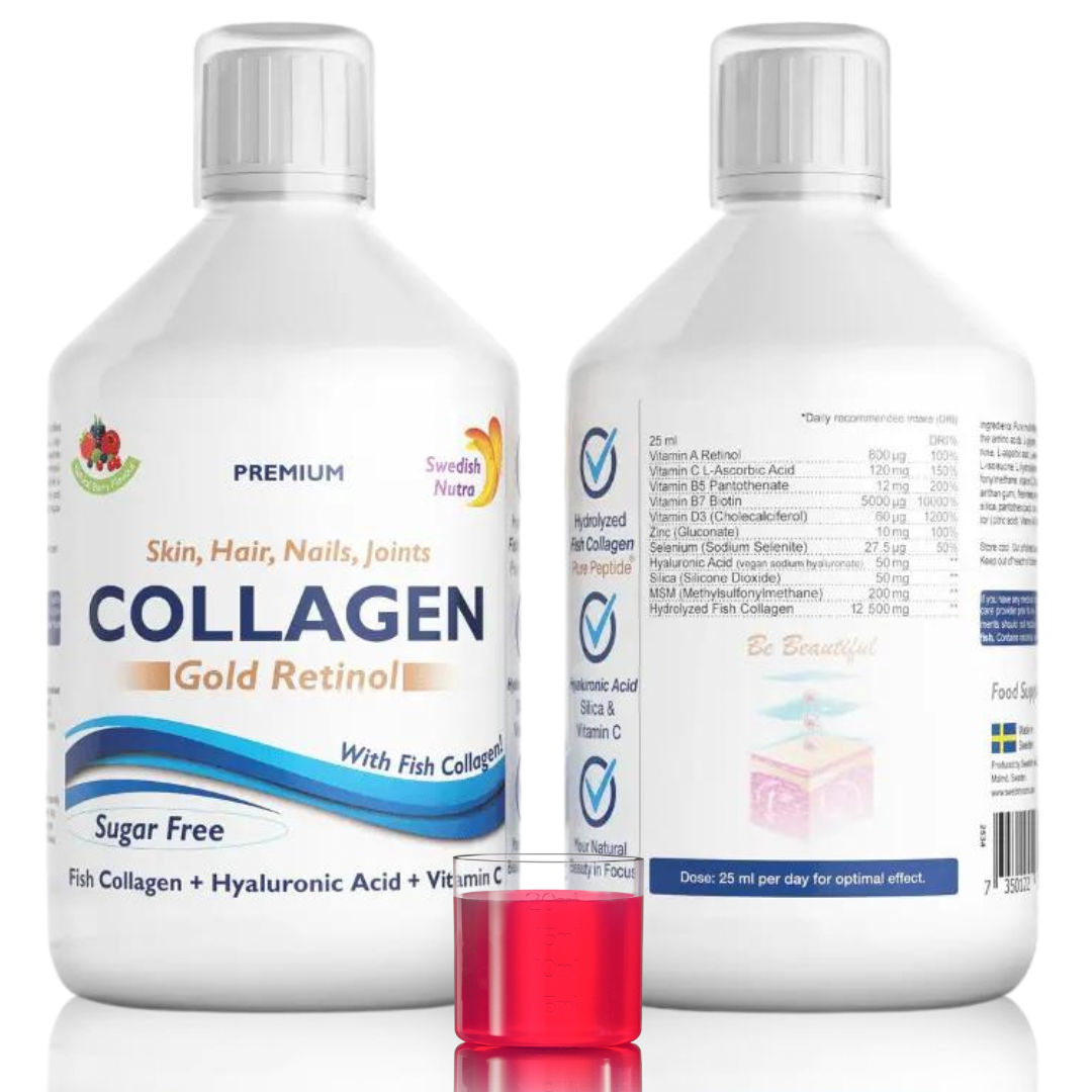 Collagene di pesce 12500 mg Gold Retinol 500 ml <tc>Swedish Nutra</tc>