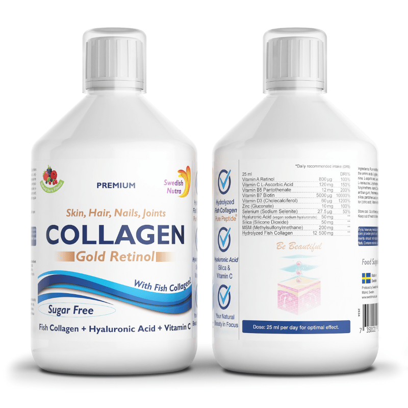 Collagene di pesce 12500 mg Gold Retinol 500 ml <tc>Swedish Nutra</tc>