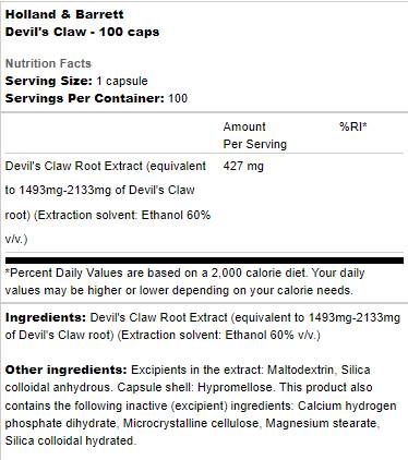 Devil's Claw 427 mg - 100 capsule