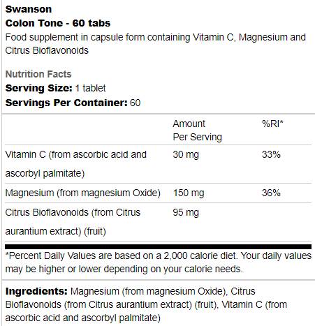 Tono del colon | Formula di pulizia del colon 60 compresse