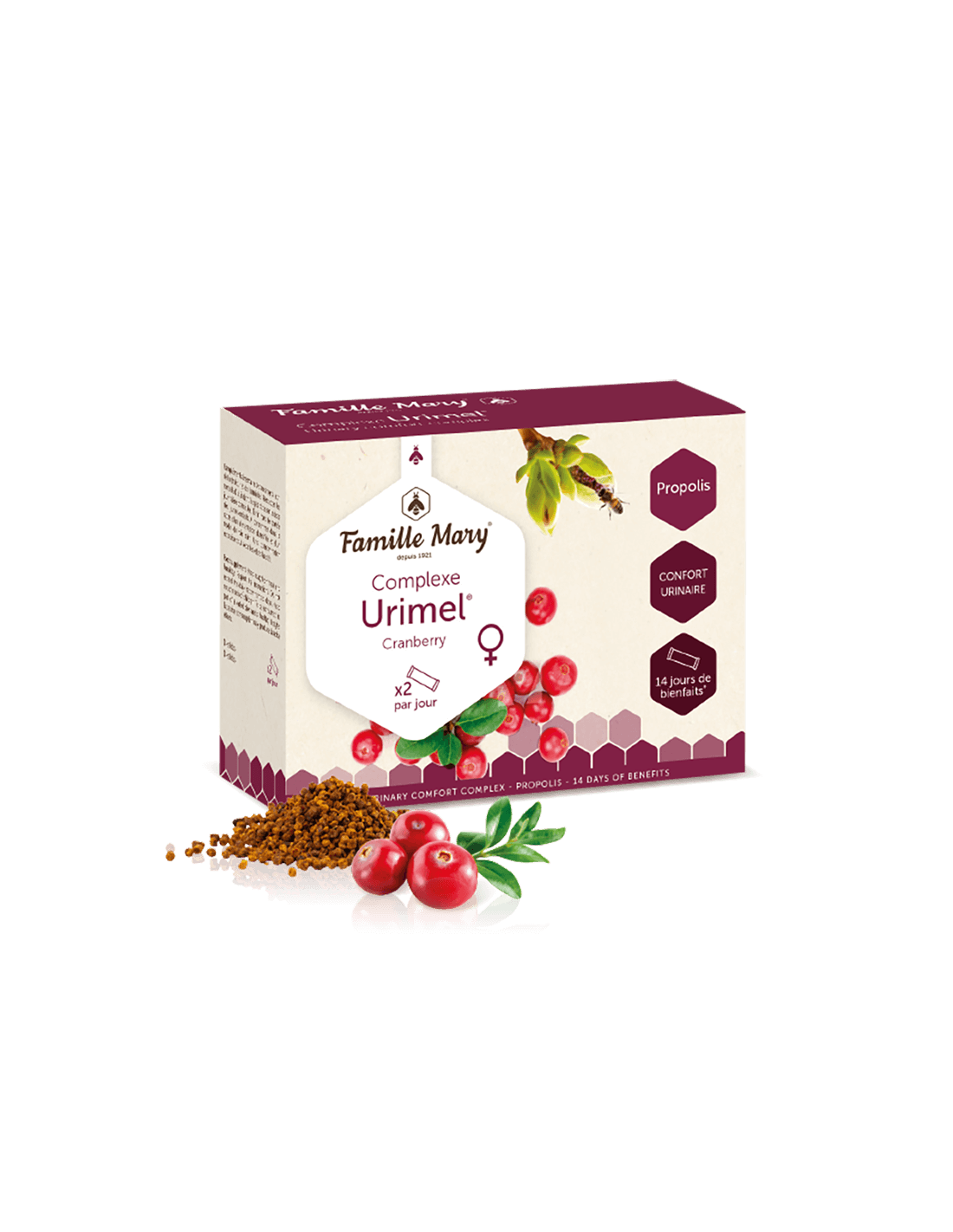 Complesso Urinary Comfort con mirtillo rosso e propoli, 14 dosi