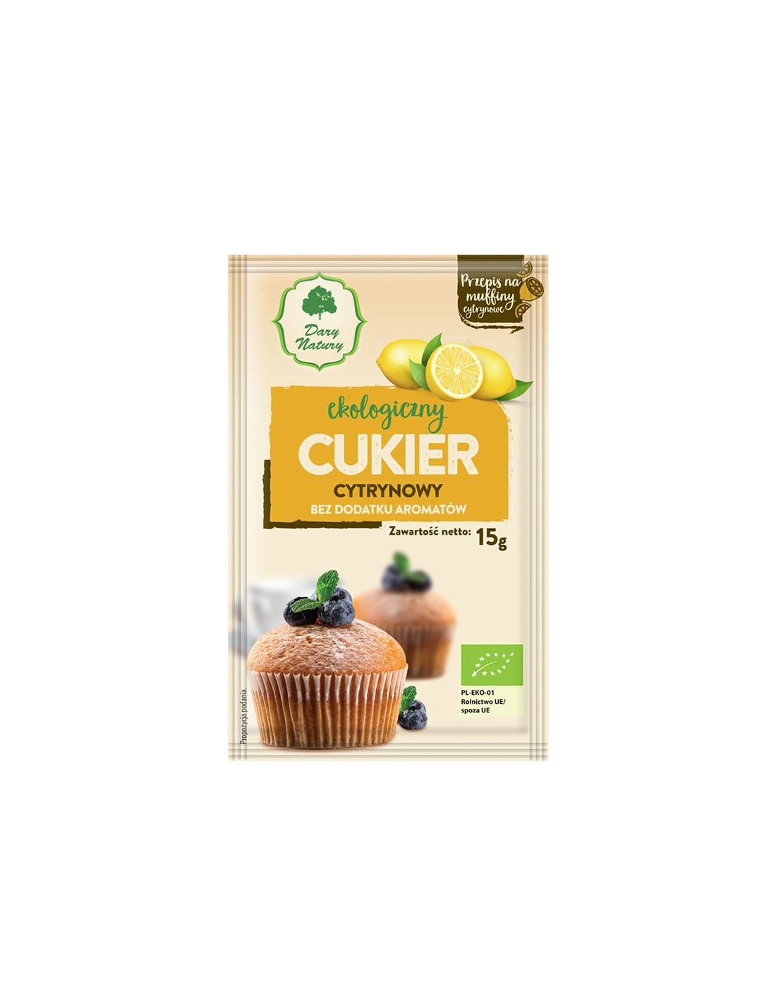 Zucchero al limone Bio, 15 buste x 15 g