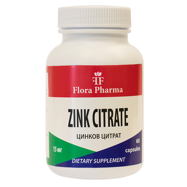 CITRATO DI ZINCO 15 mg /60 capsule, 60 dosi/ FLORA PHARMA