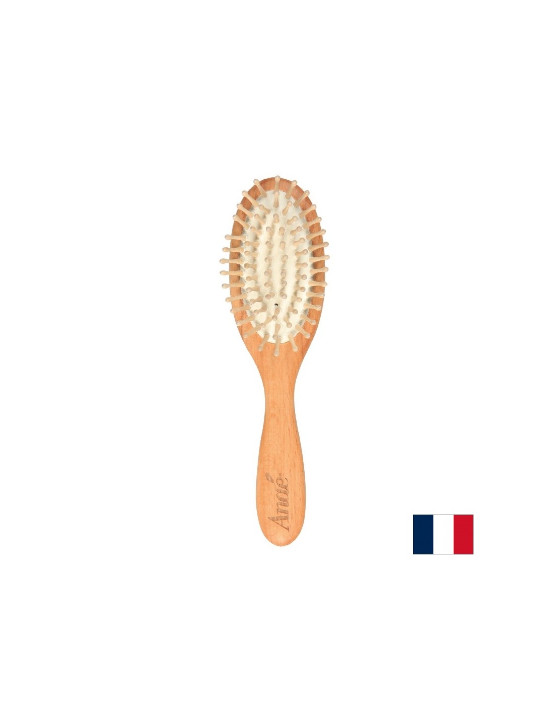 Spazzola in legno per tutti i tipi di capelli, 18 cm