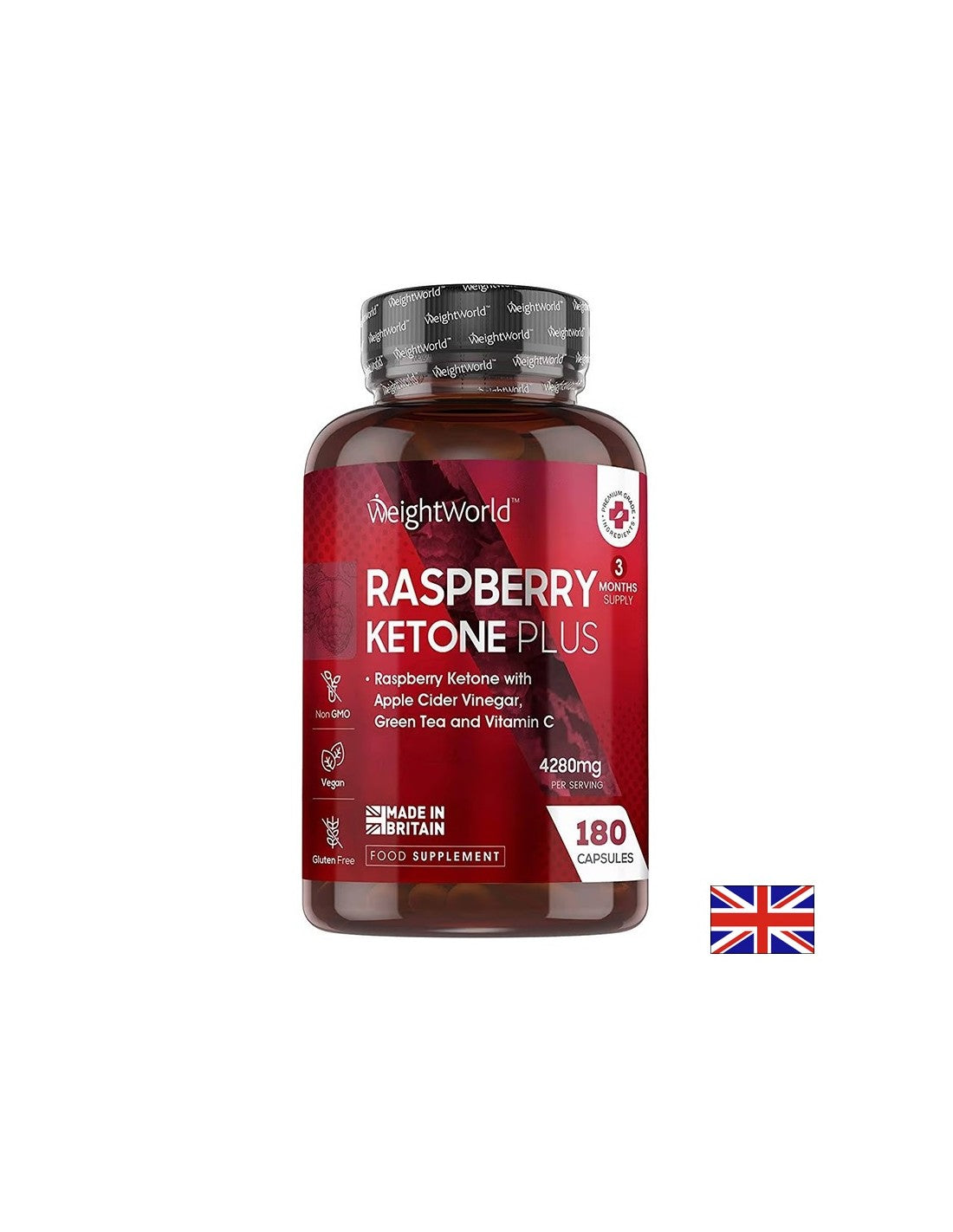 Brucia grassi - Chetoni di lampone Plus, 180 capsule Weight World