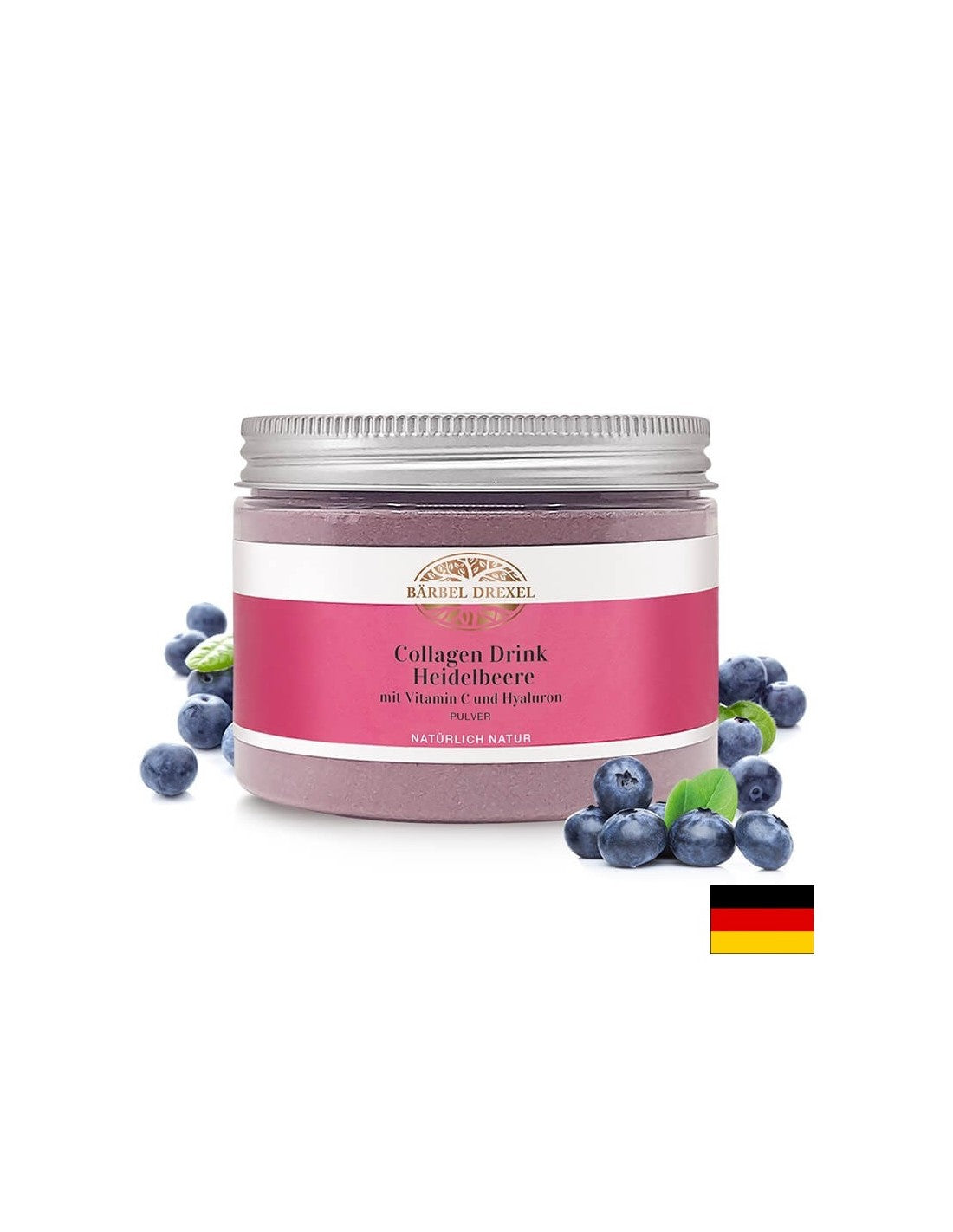 Per una pelle giovane e fresca - Collagene, acido ialuronico, vitamina C e mirtilli, polvere da 180 g, 30 dosi