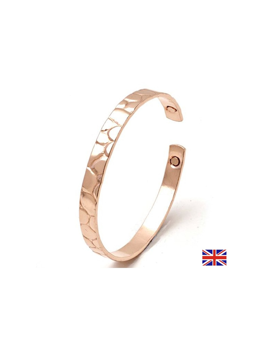 Bracciale in stagno e rame con calamita - Migliora la circolazione sanguigna, contro i dolori muscolari, taglia M, 19 cm