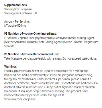 PE Nutrition | L -tirosina 500 mg - 50 capsule