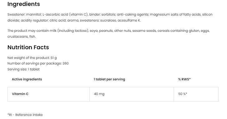 Bambini di vitamina C | Langolette di losanghe 360 tavolette sublinguali