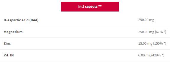 Prozma+ Formula maschile | Acido ZMA + D -ASPARTICE - 90 Capsule