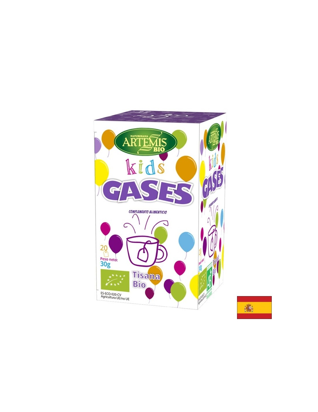 Tè per bambini con problemi di gas e digestione Bio, 20 bustine filtro Herbes del Moli