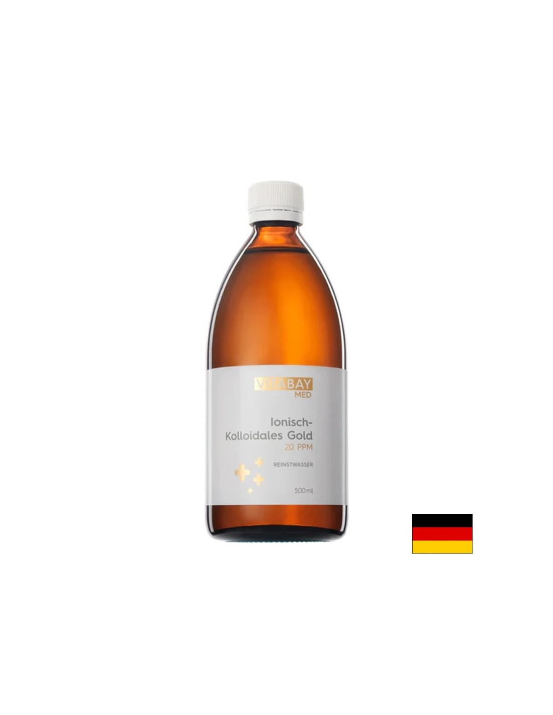Proprietà antinfiammatorie e rigeneranti - Oro colloidale 20 PPM (altamente concentrato), 500 ml