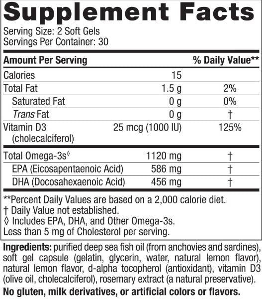 Ultimate Omega 2X Mini 1120 mg | With Vitamin D3 - 60 Гел капсули - Feel You