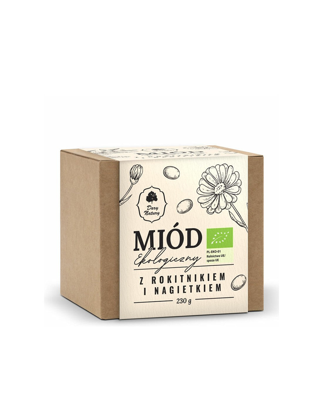 Miele d'api con frutti di olivello spinoso e calendula Bio, 230 g