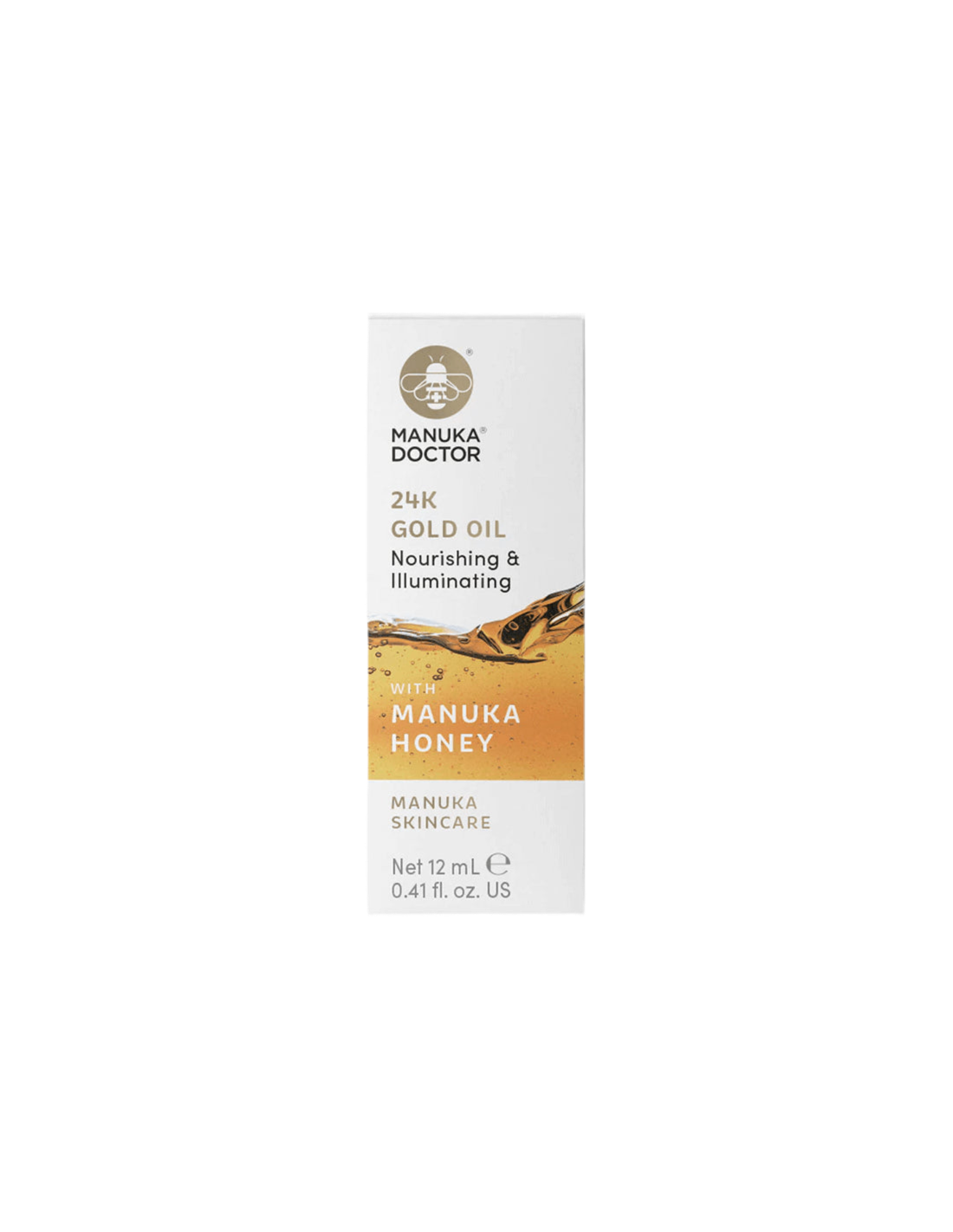 Olio d'oro 24K con miele di Manuka - Olio viso con oro 24K e miele di manuka, 12 ml