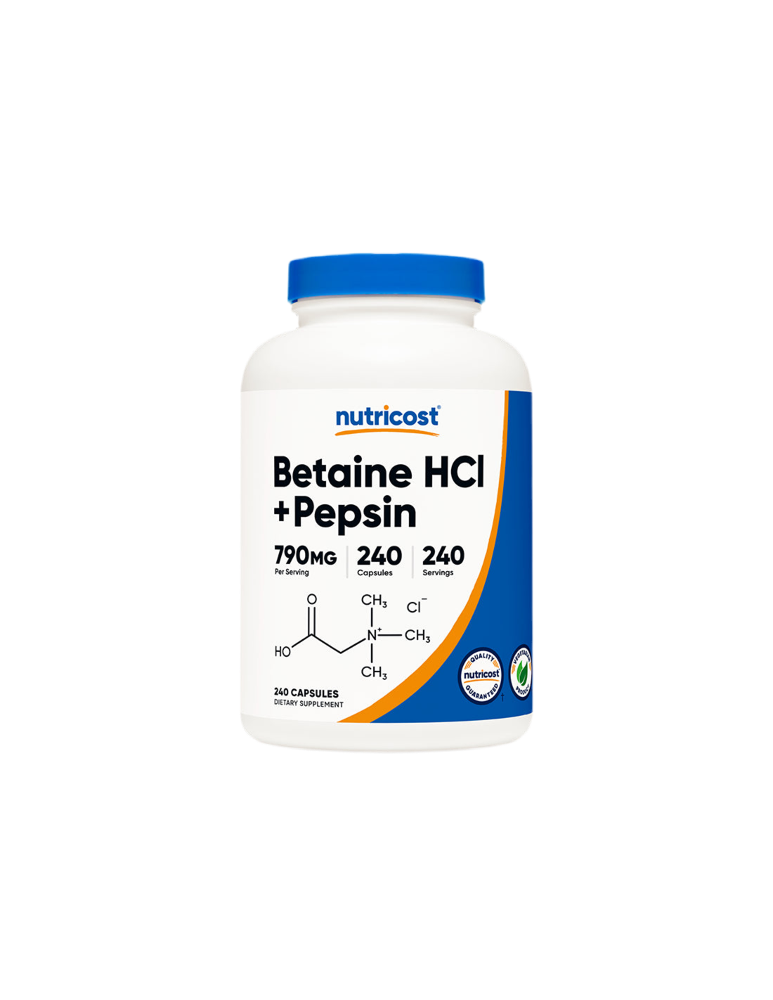 Digestione - Cloridrato di betaina + pepsina, 240 <tc>Nutricost</tc> Capsule