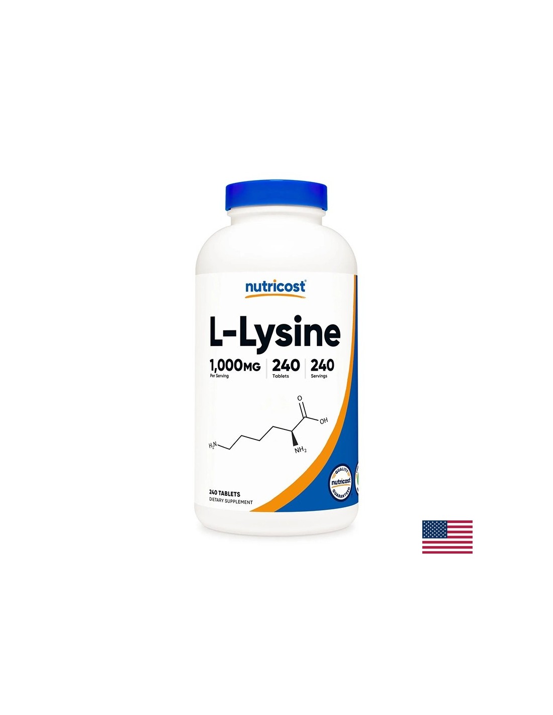Herpes simplex, ossa e articolazioni - L-lisina, 240 compresse <tc>Nutricost</tc>