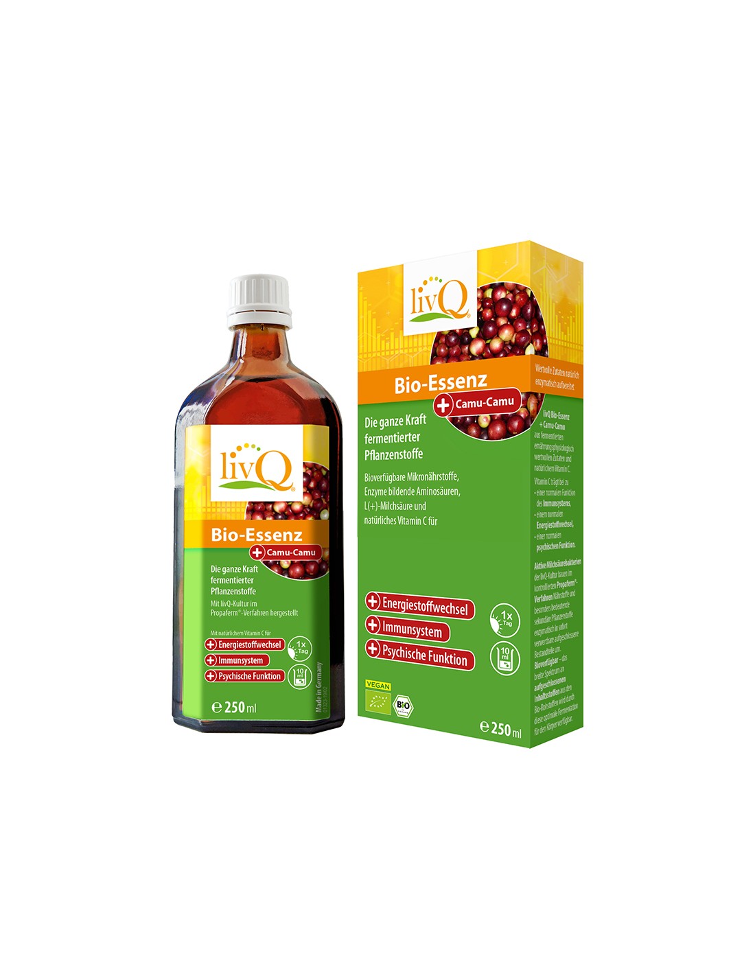 Sciroppo con estratto vegetale fermentato con Camu-camu Bio, 250 ml <tc>LivQ</tc>
