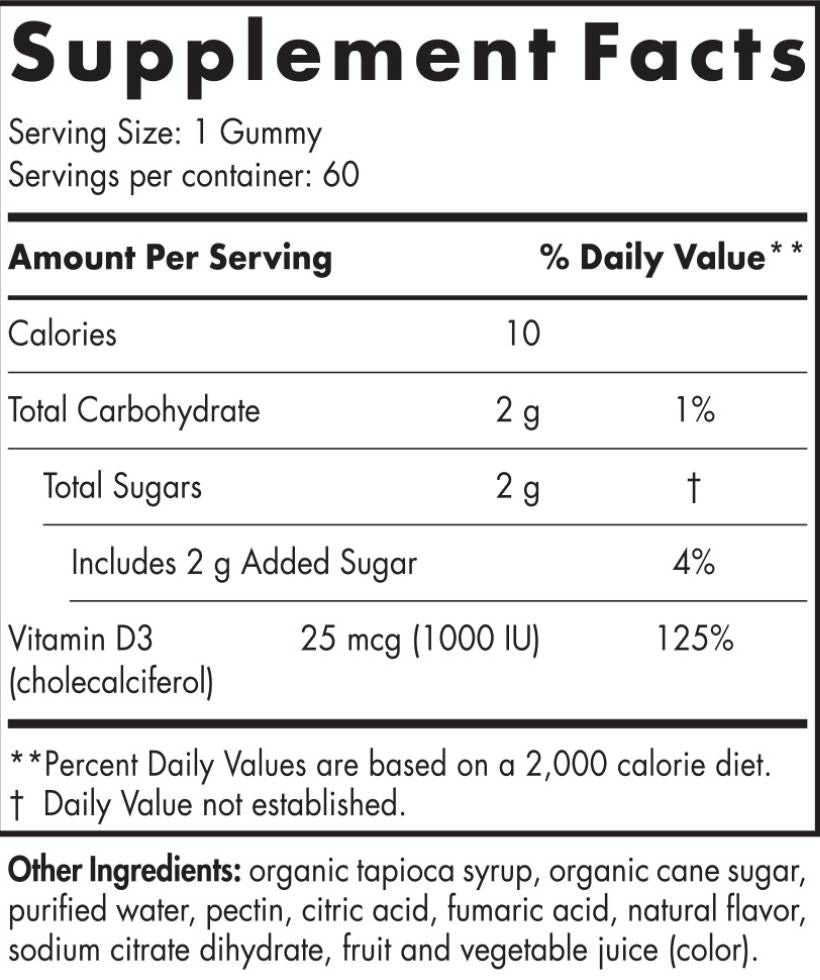 Vitamina D3 Gummies 1000 UI - 60 Gummies