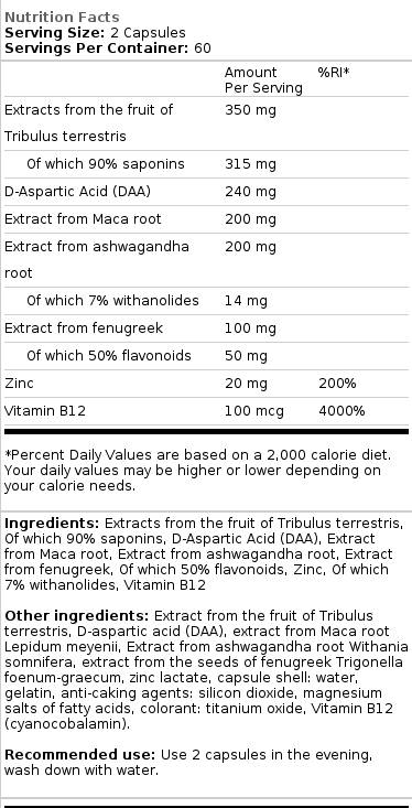 Supporto maschile estremo | Testosterone booster - 120 capsule