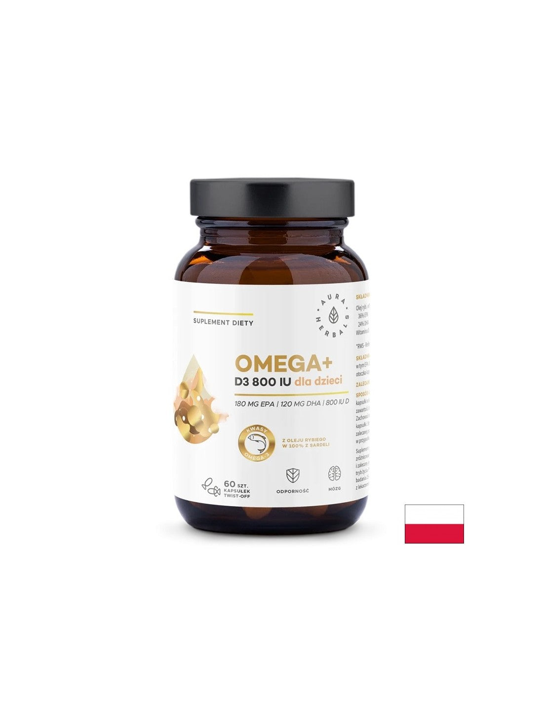 Cura del cervello e delle ossa - Omega-3 500 mg + Vitamina D3 800 UI, 60 capsule
