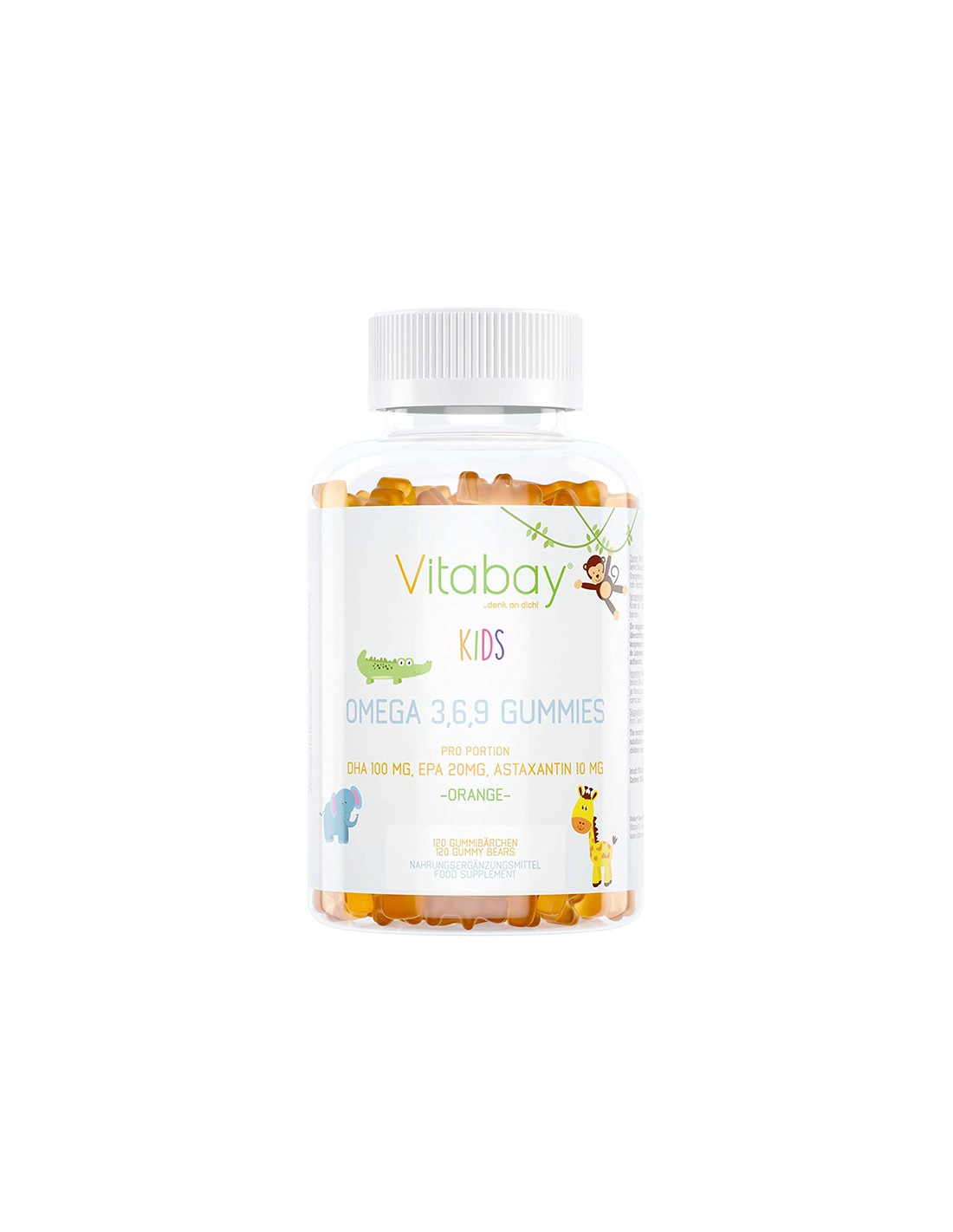 Omega-3-6-9 per bambini (con astaxantina e colina), 120 capsule molli al gusto di arancia