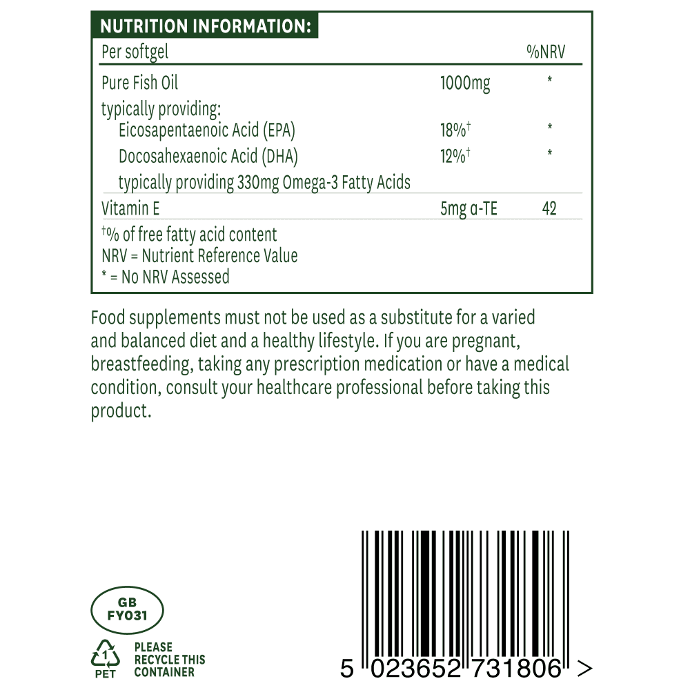 Olio di pesce Omega 3 (Olio di pesce Omega 3) 1000mg 90 capsule molli NaturesAid