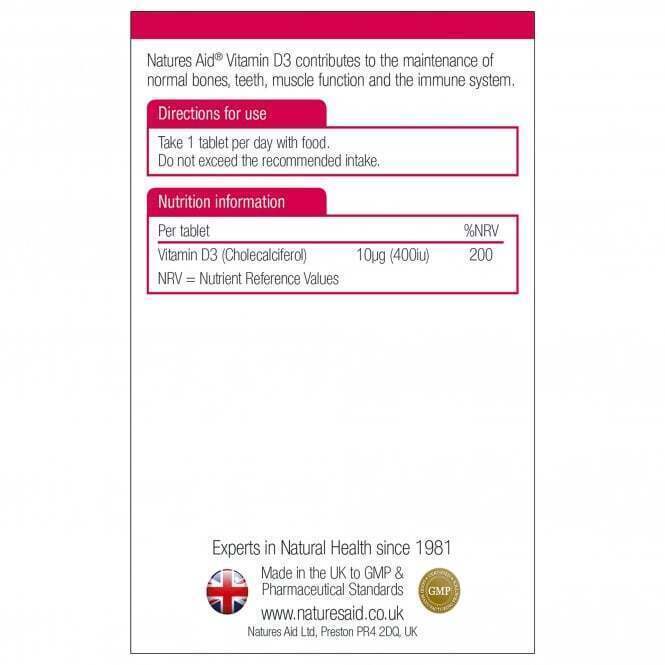 Vitamina D3 (Vitamina D3) 400iu 90 compresse NaturesAid