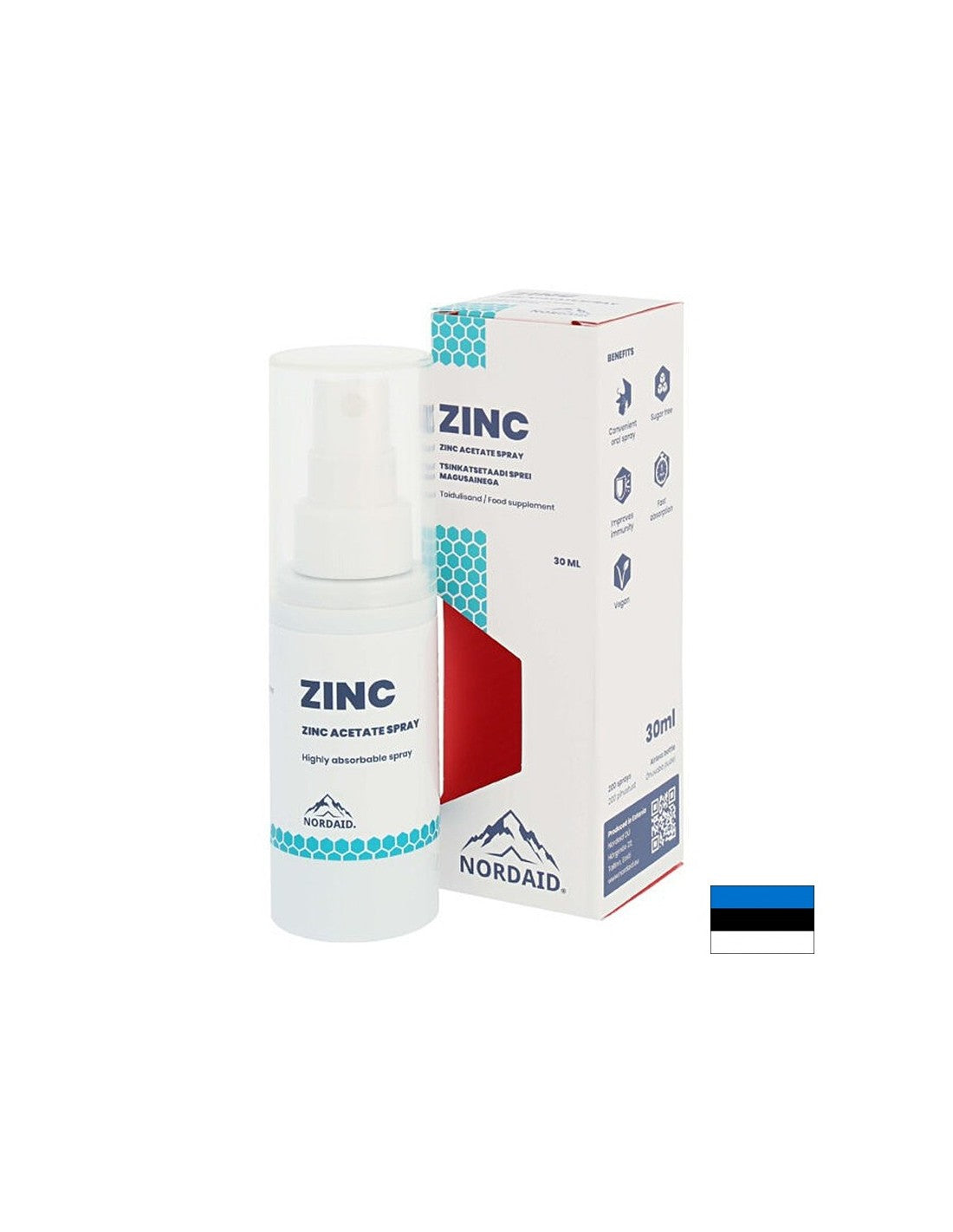 Immunità - Spray al gusto di menta (acetato) di zinco 30 ml/200 spruzzi <tc>Nordaid</tc>