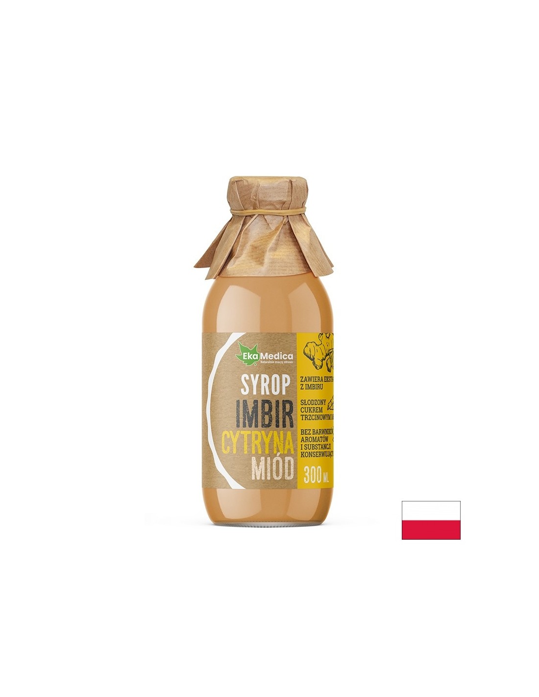 Sciroppo di zenzero con miele e limone - Buona digestione e forte immunità, 300 ml, 15 o 30 dosi