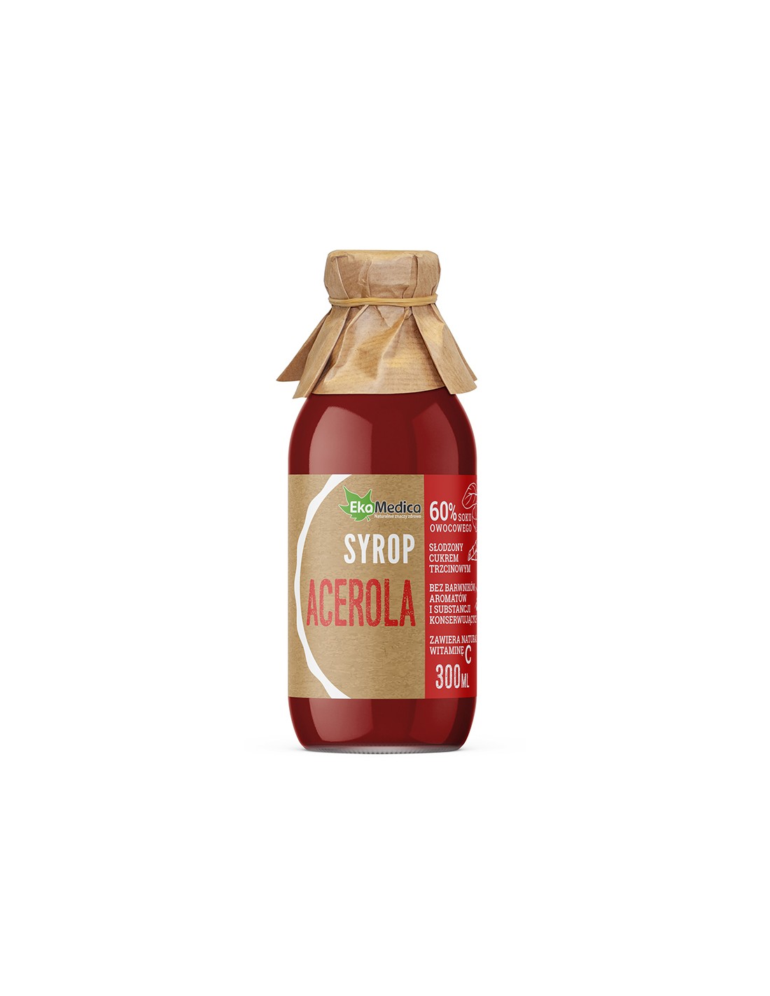 Sciroppo di acerola + vitamina C naturale, 300 ml, 7 o 15 dosi