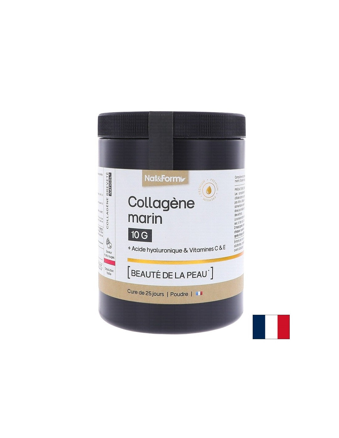 Collagene marino idrolizzato + acido ialuronico, vitamina C ed E, polvere da 315 g, al gusto frutto della passione