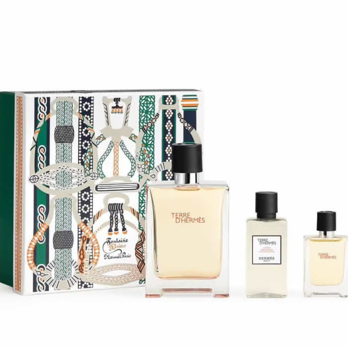 TERRE D'HERMES EAU DE Toilette Spray 100 ml Set 3 pezzi