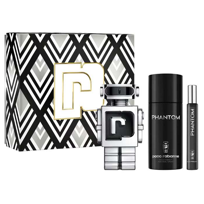 <tc>PACO RABANNE</tc> Phantom Eau de Toilette Spray 100ml Set 3 Pezzi