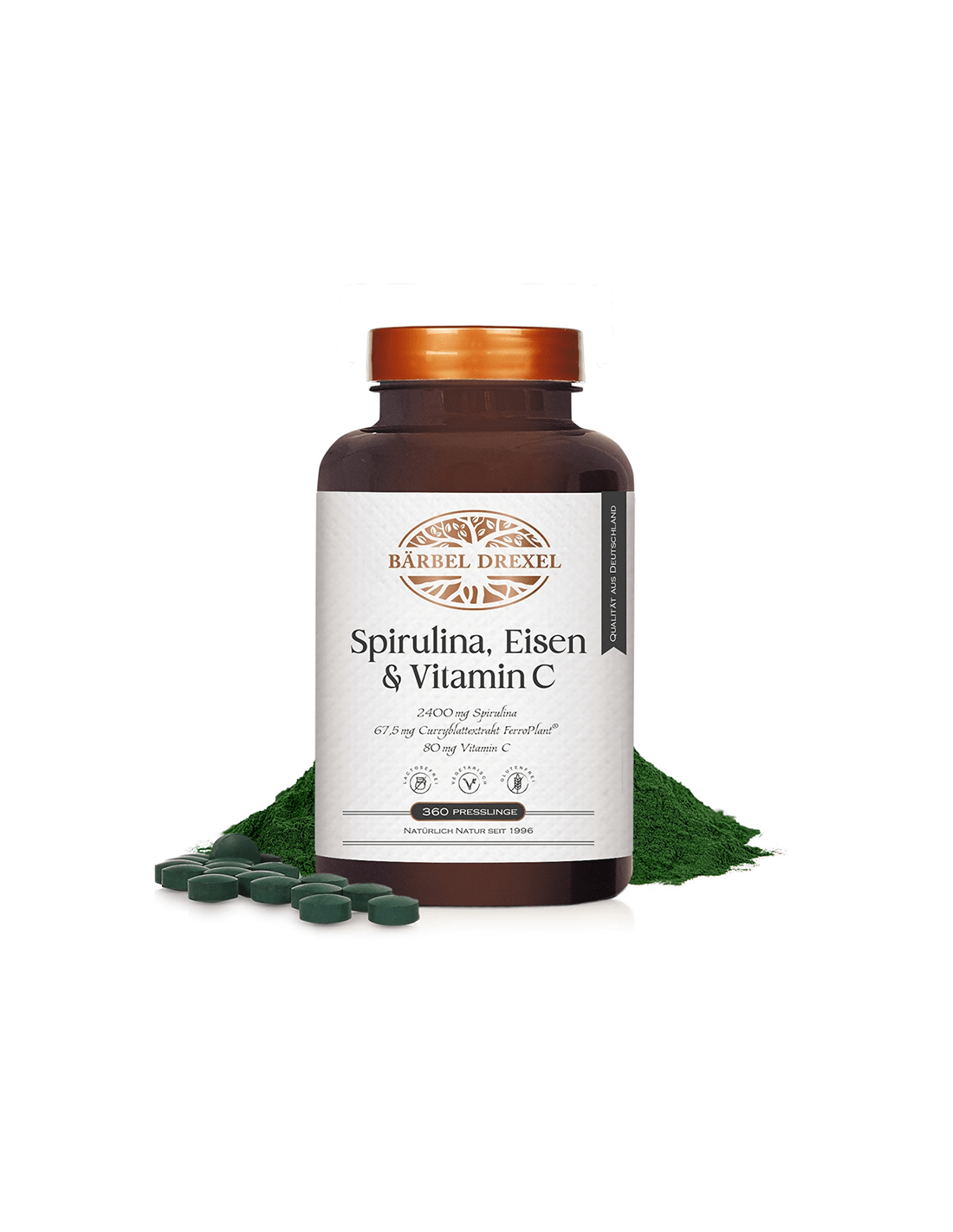 Spirulina & Ferro da stiro & Acerola Vitamina C - Anemia & Formula per la stanchezza, 360 compresse