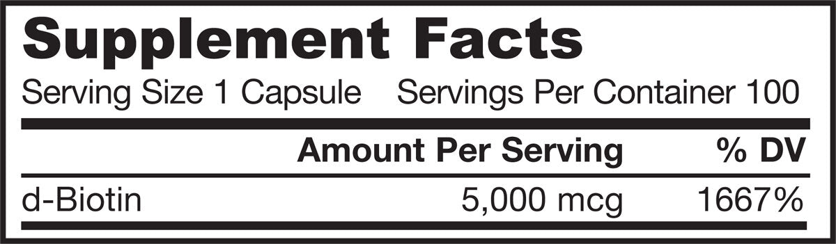 Biotina 5000 mcg - 100 capsule
