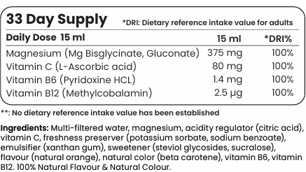 Magnesio liquido 375 mg Bisglicinato (50/33 dosi) - 500 ml