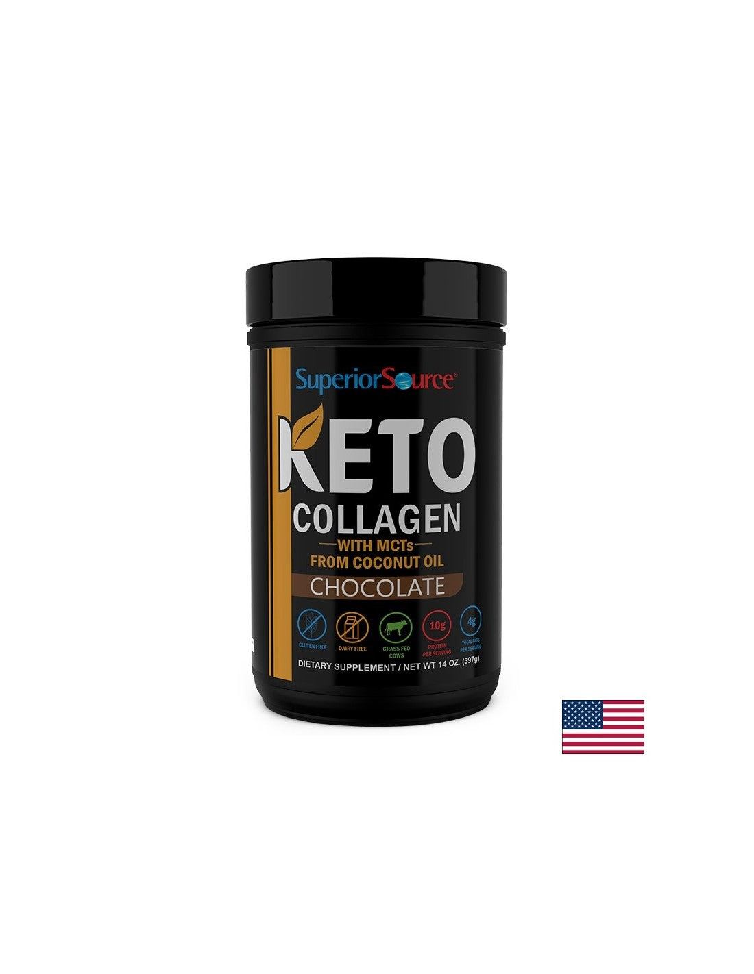 KETO Collagene + Trigliceridi a catena media di olio di cocco - Gusto cioccolato, polvere 397g