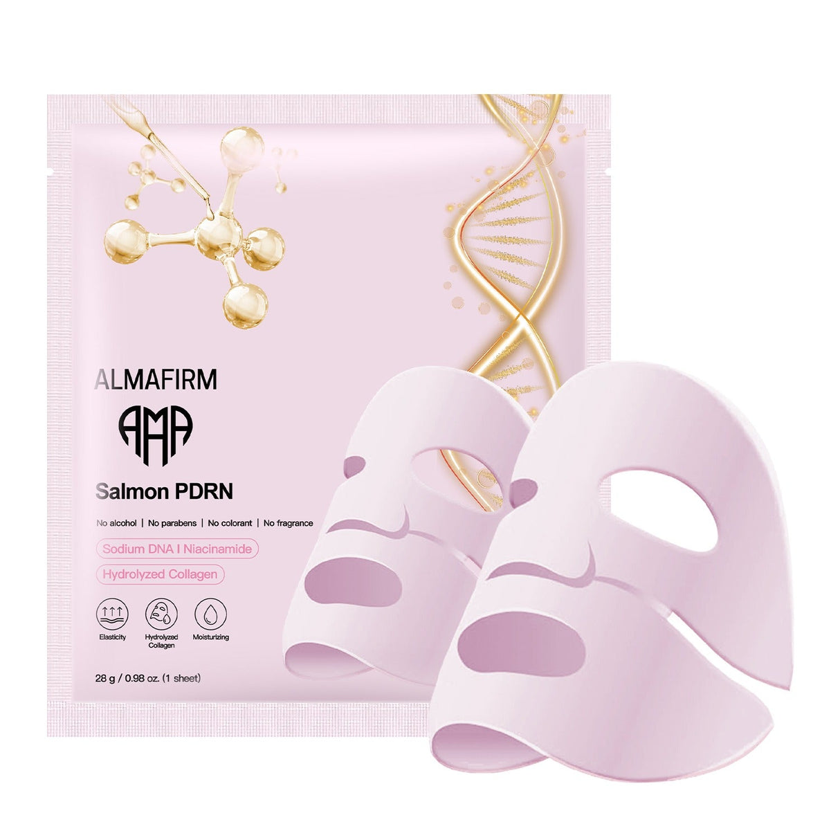Maschera viso coreana con DNA di salmone, peptidi, collagene, pantenolo e niacinamide - scatola da 4 pezzi