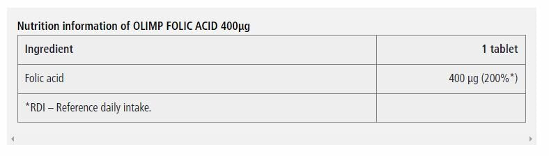 Acido folico 400 mcg/Acido folico - 30 compresse <tc>Olimp</tc>