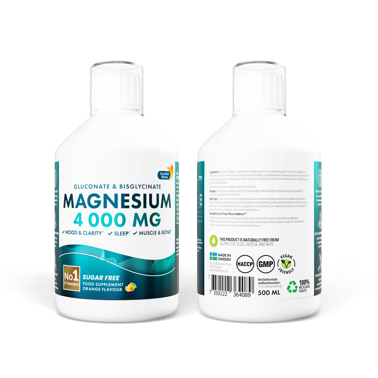 Magnesio liquido 4000 (bisglicinato e gluconato) | 500 ml